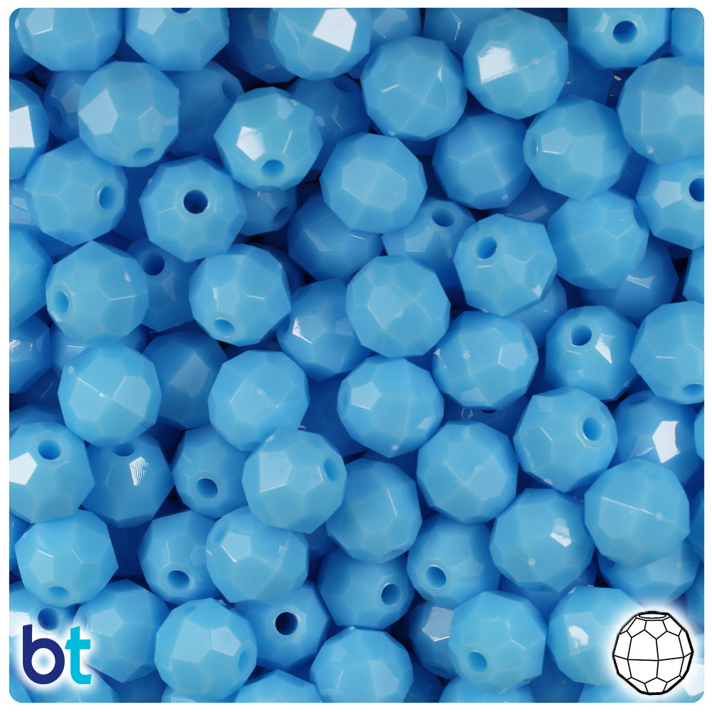 BeadTin Lime Opaque 10mm Faceted Round Plastic Craft Beads (225pcs