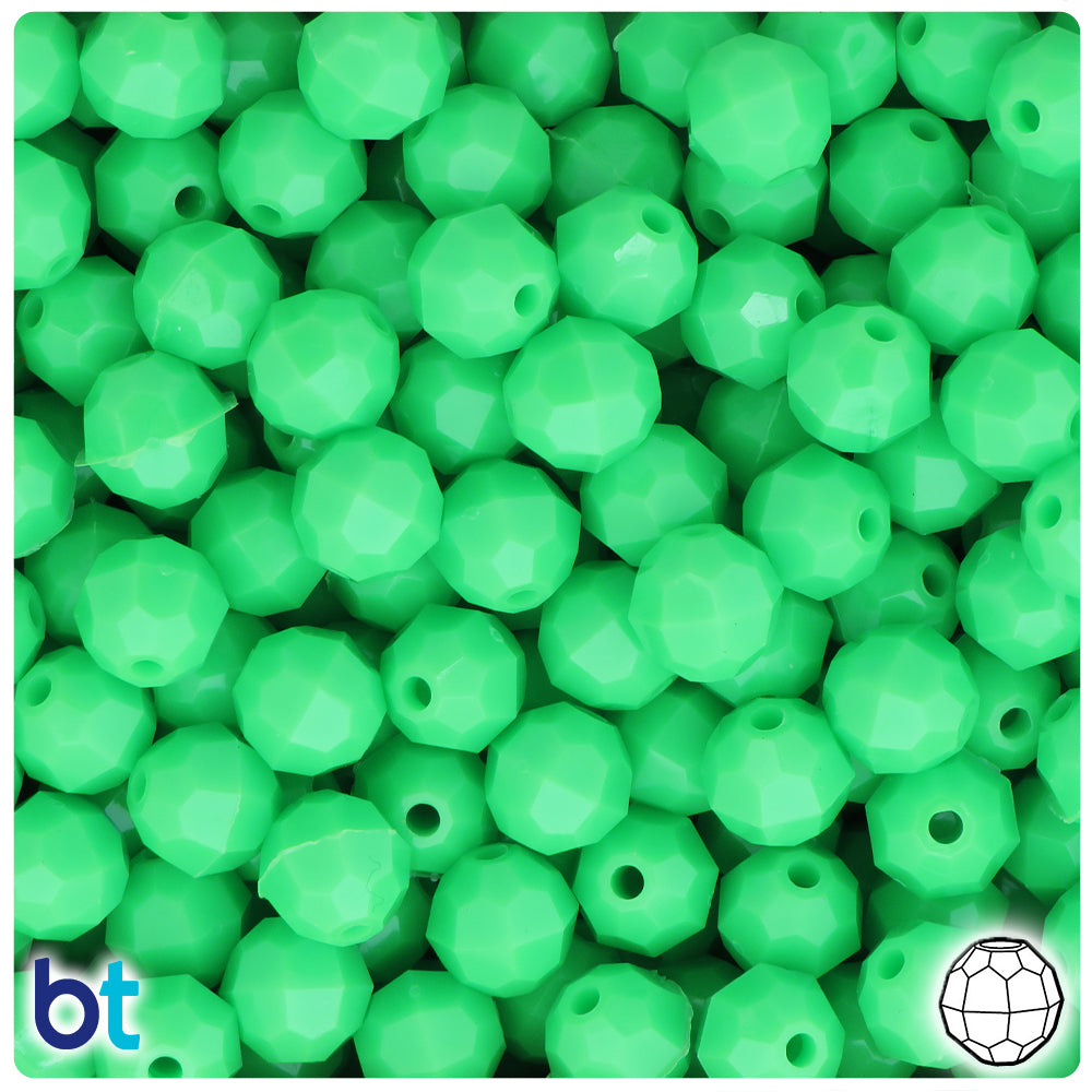 BeadTin Lime Roe Transparent 5mm Round Plastic Craft Beads (700pcs)