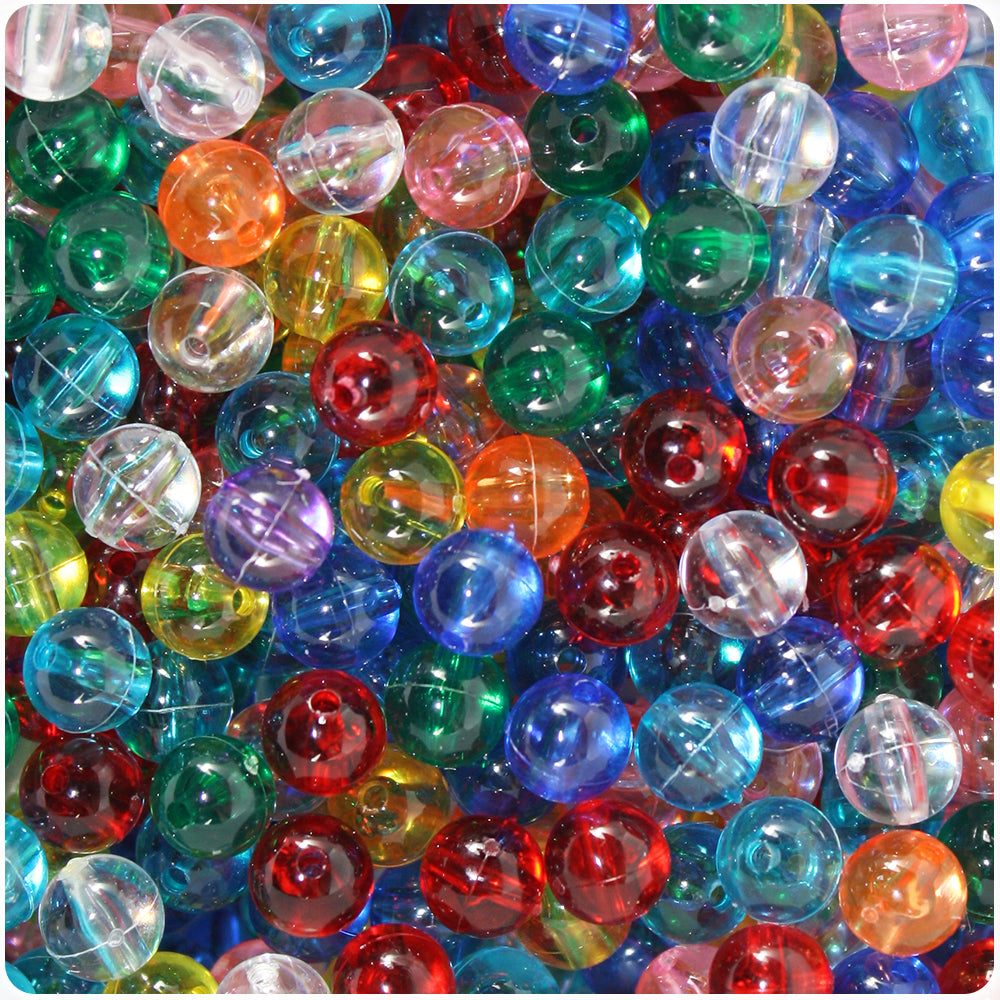 Beadtin Marbled Mix 6mm Round Plastic Craft Beads (300pcs), Girl's, Size: 6 mm