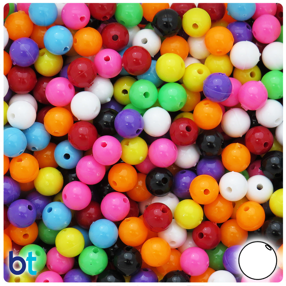 Mixed Colors 8mm Round Dyed Wood Beads (150pcs)