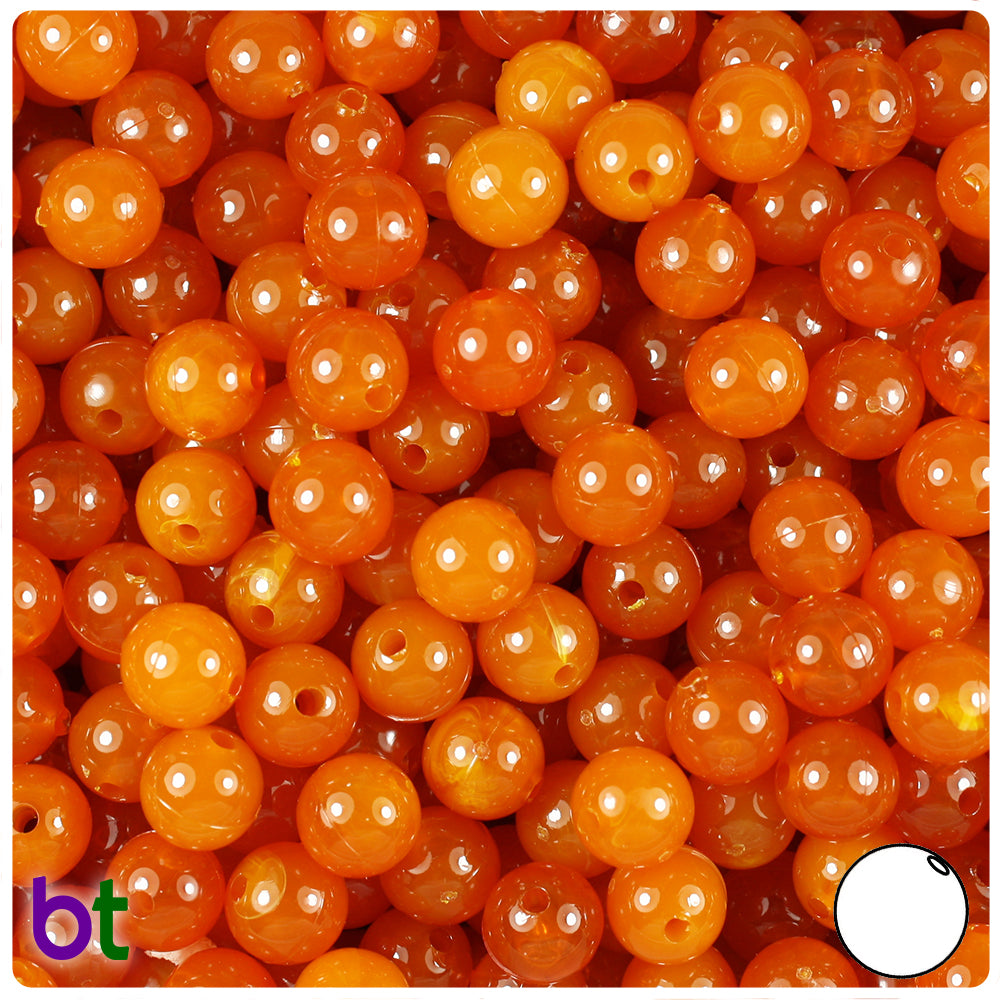 Orange Transparent Plastic Craft Beads Mix (113g)