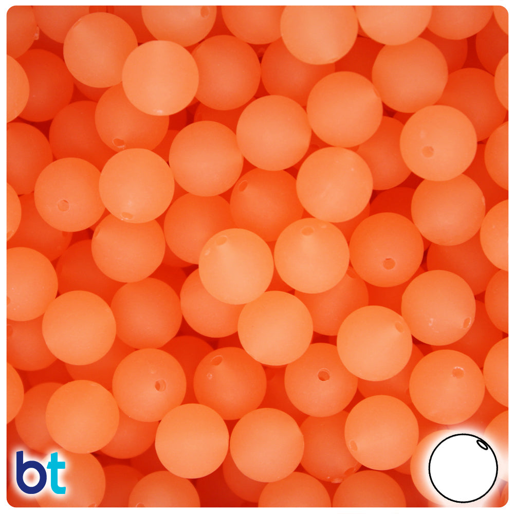 BeadTin Night Glow-in-The-Dark 10mm Faceted Round Plastic Craft Beads  (210pcs)