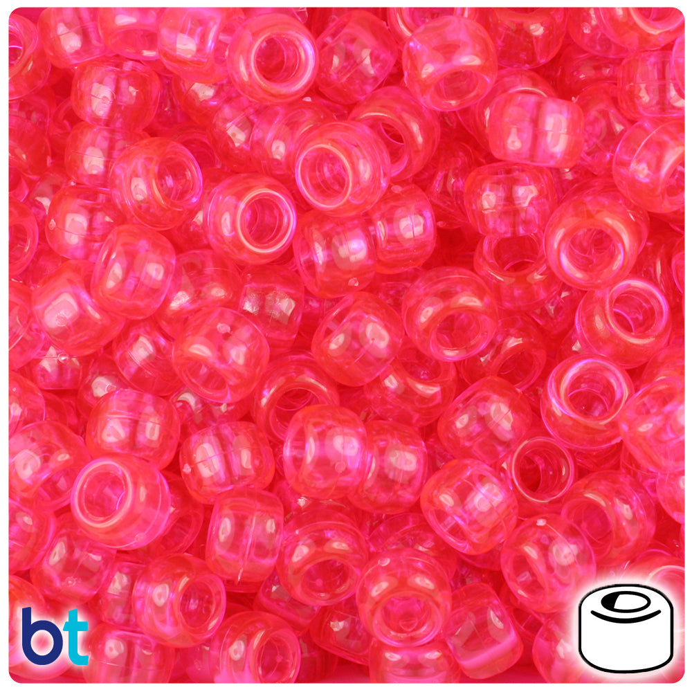 Black Opaque AB 9x6mm Barrel Pony Beads (300pcs)