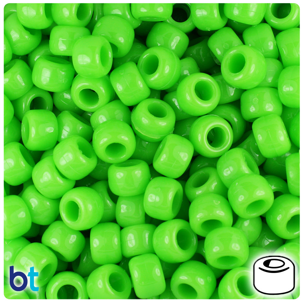 BeadTin Blue Cloud Opaque 9mm Barrel Plastic Pony Beads (500pcs