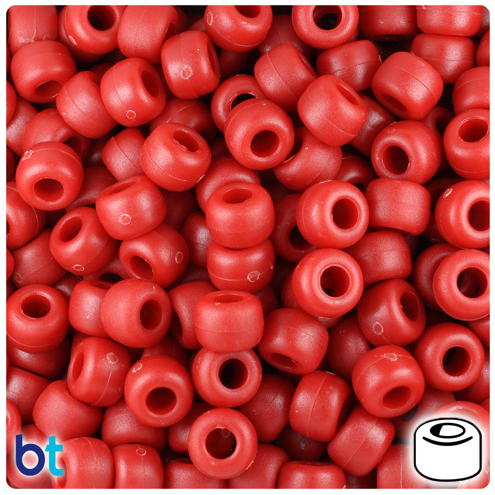The Beadery 6 by 9mm Barrel Pony Bead, Red, 900-Pieces