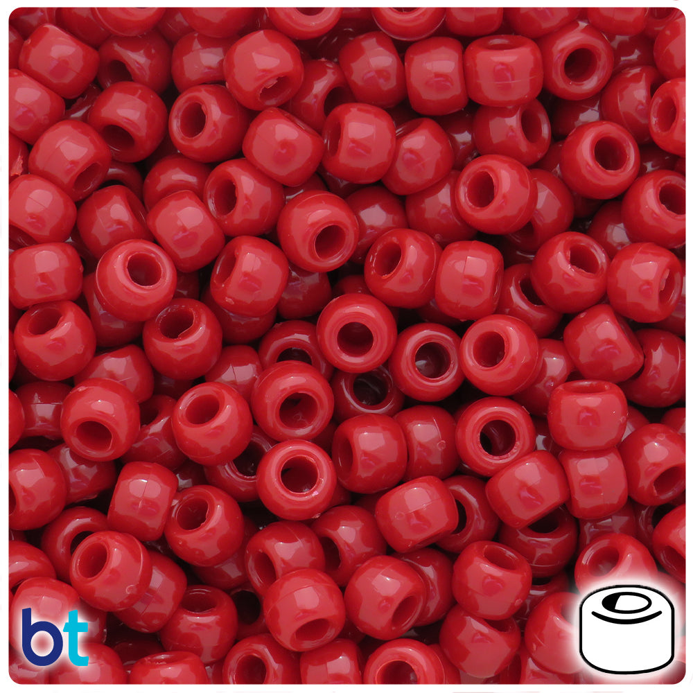 Dark Cranberry Pearl 9mm Barrel Pony Beads (500pcs)