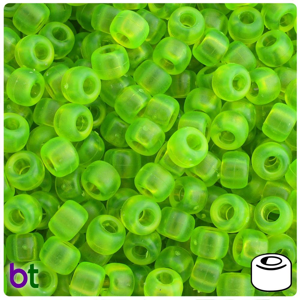 True Blue Neon Bright 9mm Barrel Pony Beads (100pcs)