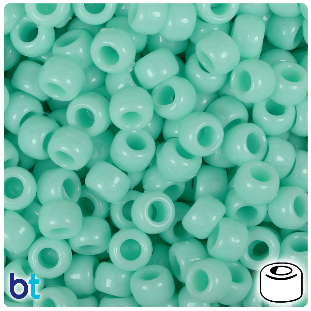 BeadTin Blue Cloud Opaque 9mm Barrel Plastic Pony Beads (500pcs