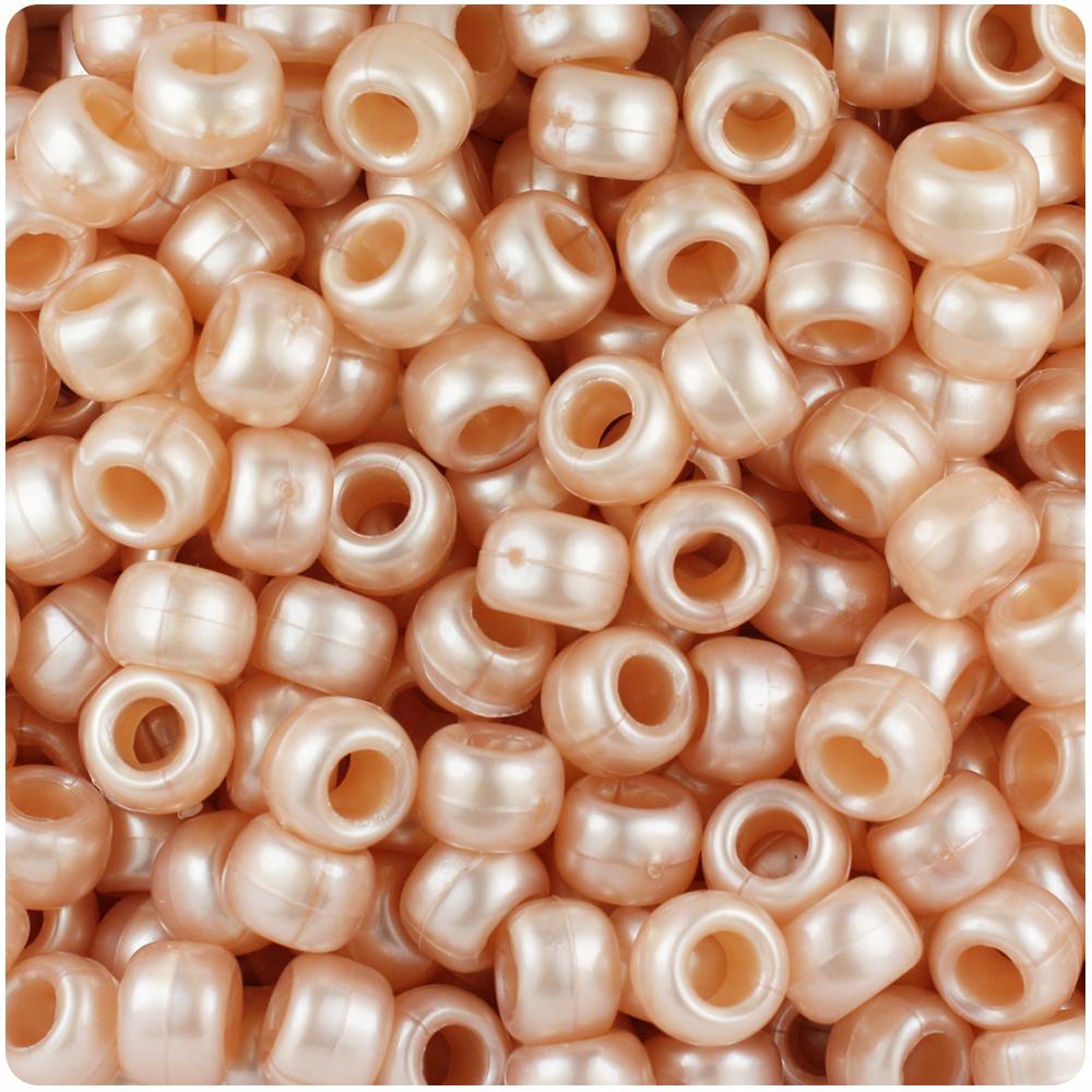 BeadTin Gold Metallic 9x6mm Barrel Plastic Pony Beads (200pcs)