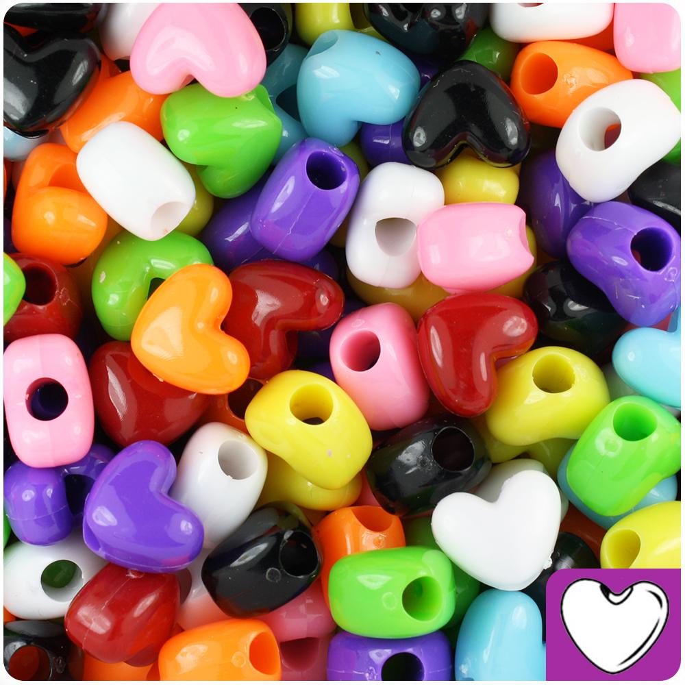 Crystal Transparent 12mm Heart (VH) Pony Beads (250pcs)