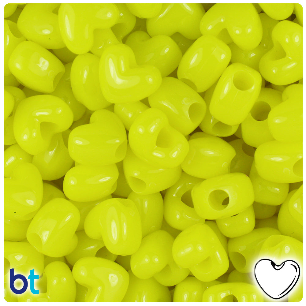 Opaque Mix 12mm Heart (VH) Pony Beads (250pcs)