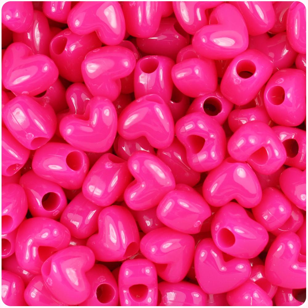 Neon Bright Mix 18mm Heart Pony Beads (24pcs)