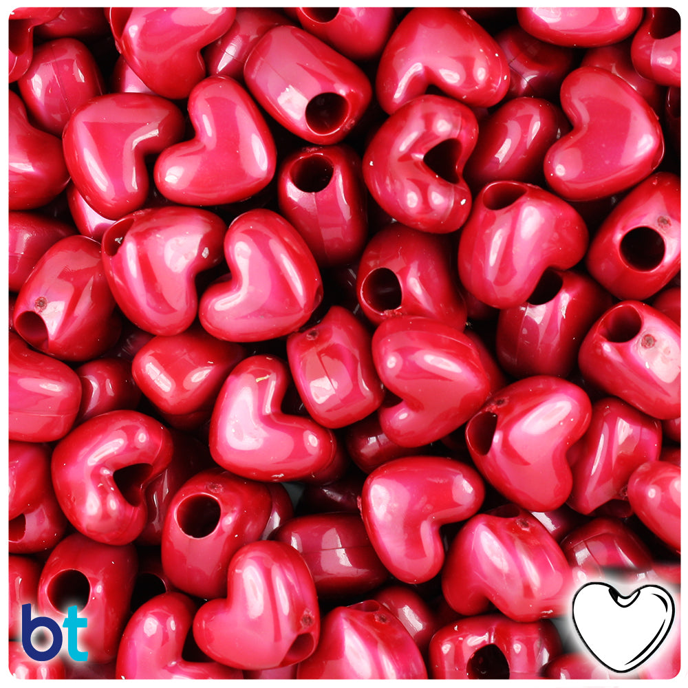 Classic Sparkle Mix 12mm Heart (VH) Pony Beads (250pcs)