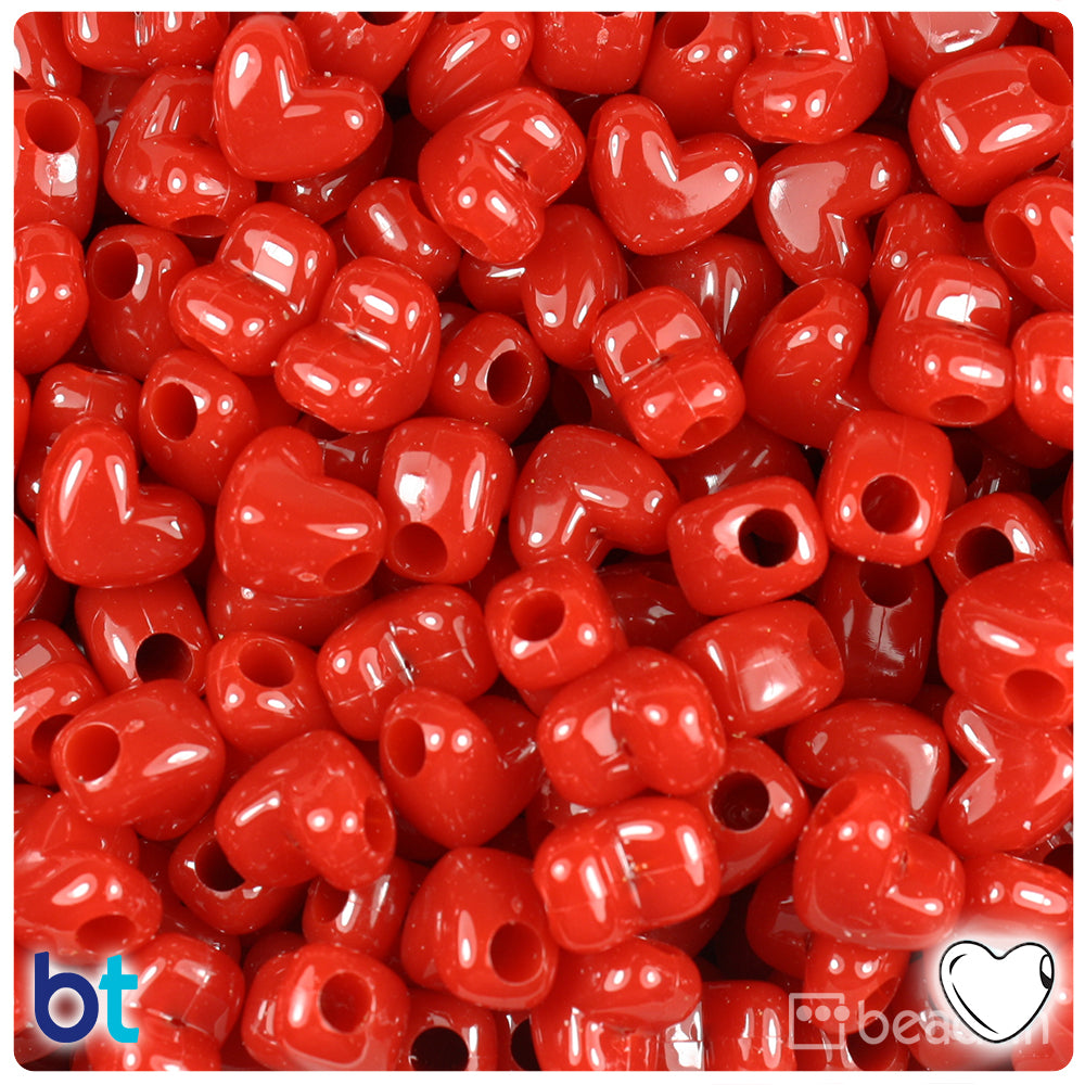 Pony Beads, Opaque, 6x9mm, 100-pc, Red