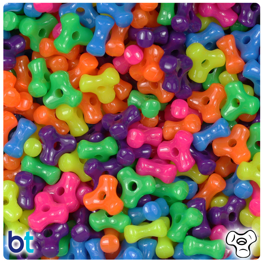 BeadTin Jelly Sparkle Mix 13mm Small Shape Mix Plastic Pony Beads