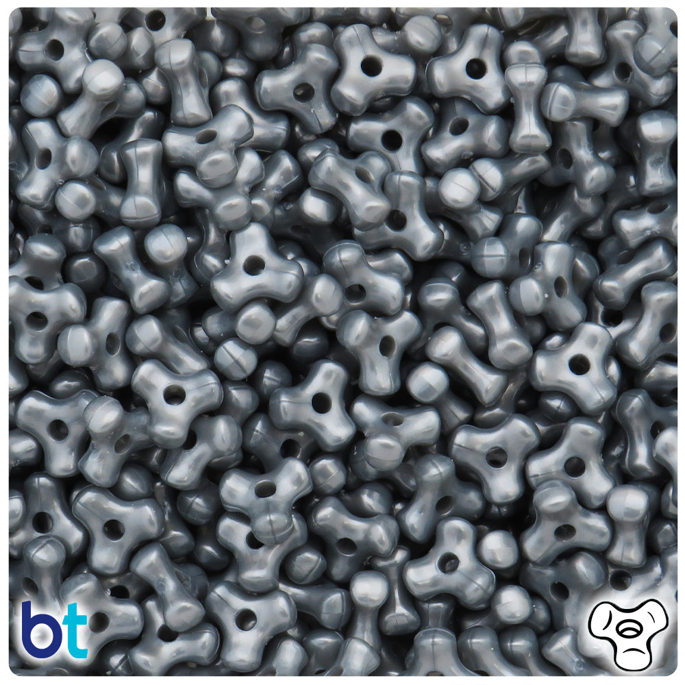 Ten 12mm Opaque Gray big large hole glass beads with 3mm holes, smooth  round druk beads, Made in India C5501