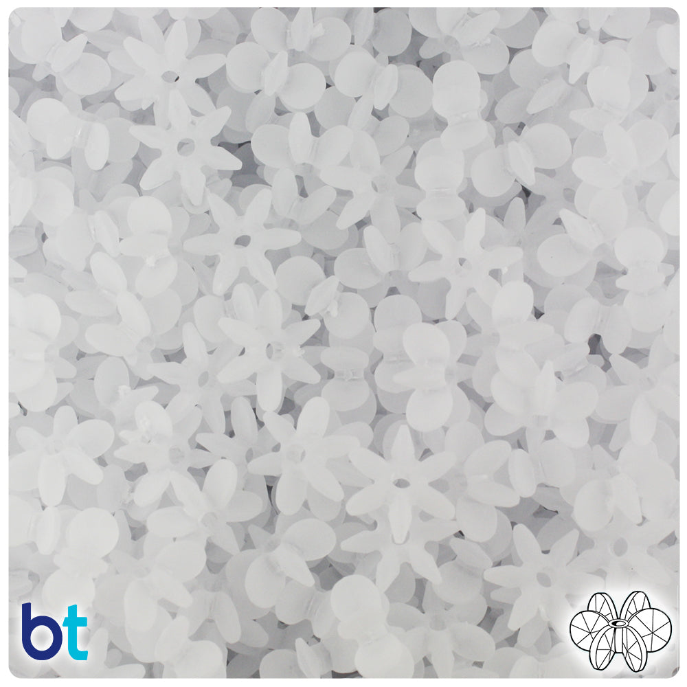 40 Snowflake beads white acrylic BB415 - SALE 50% OFF