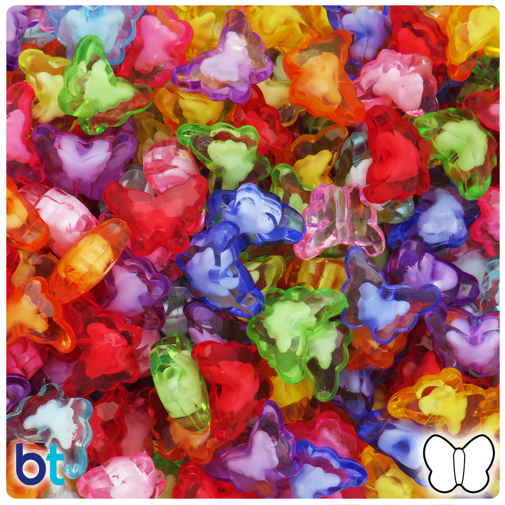 100 14mm Mixed Color Butterfly Beads Plastic Butterflies Loose Acrylic Moth Beads Animal Beads by Smileyboy | Michaels