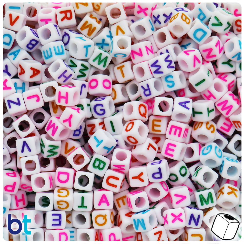 Alphabet, Numbers & Symbols Plastic Bead Mix (4oz)