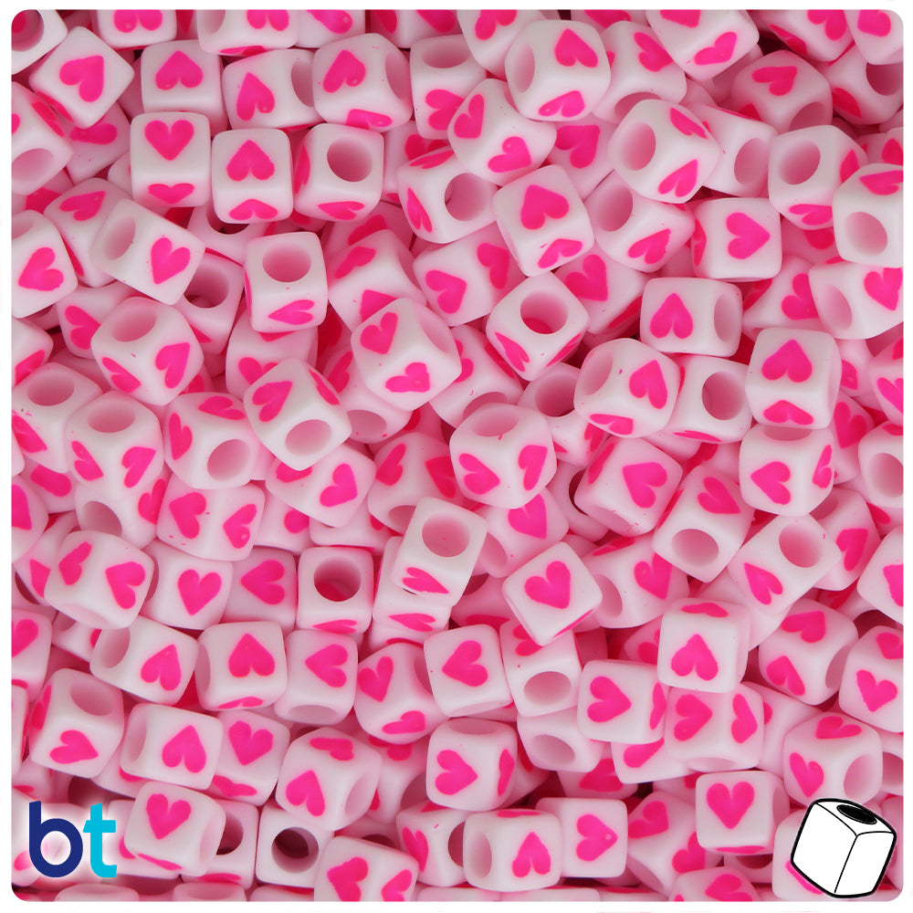 Opaque Mix 12mm Heart (VH) Pony Beads (250pcs)