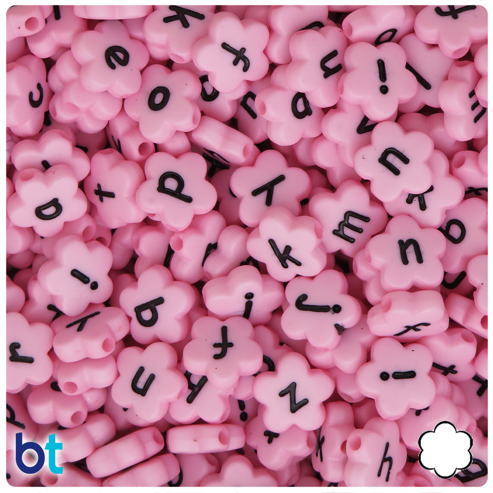 Lot Of 200 Beads Letters Alphabet Pink Mixture Random 0 9/32in