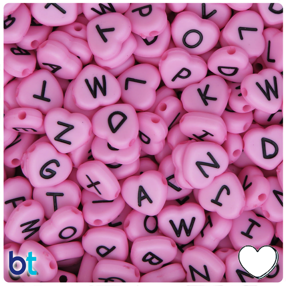 100pcs/pack 7mm Pink Tone Acrylic Letter, Heart, Star Shaped Acrylic Beads  For Bracelets, Necklaces, Phone Charms