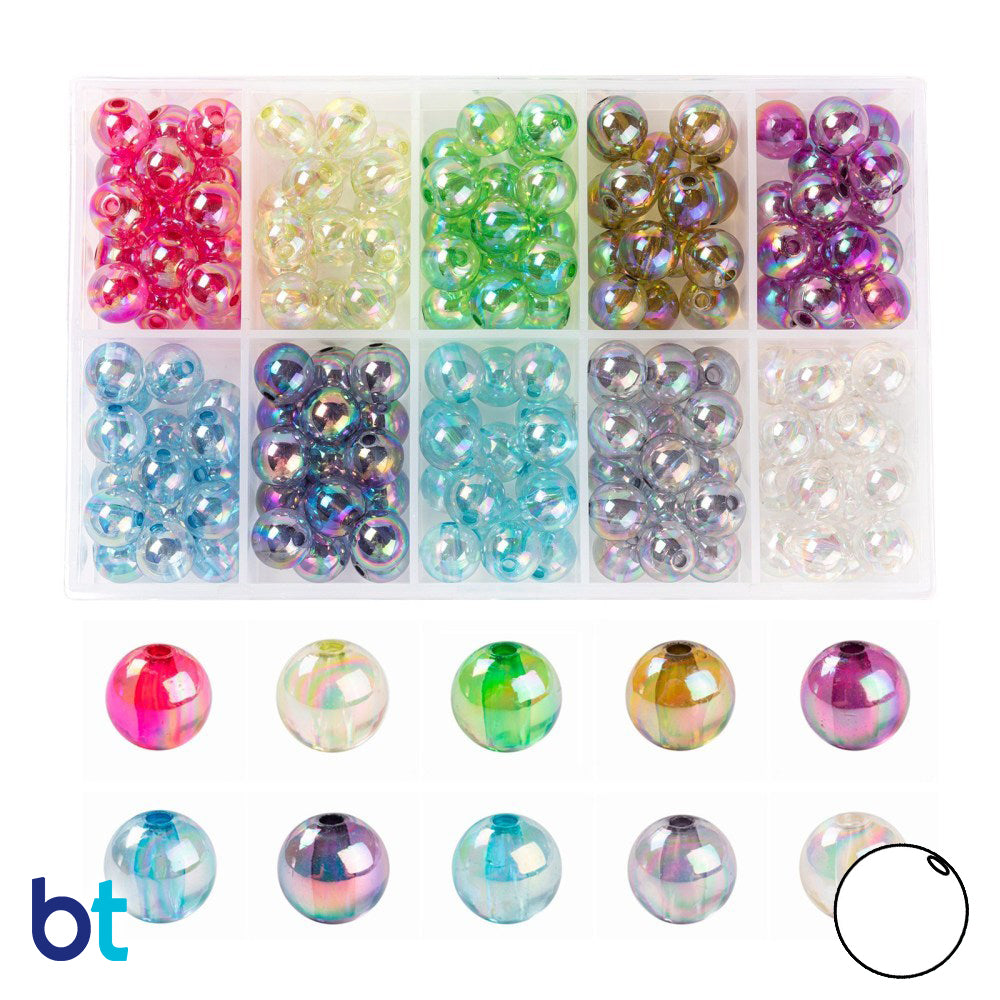 Metallic Plastic Bead Bundle - Various Colors and Shapes – Lucky