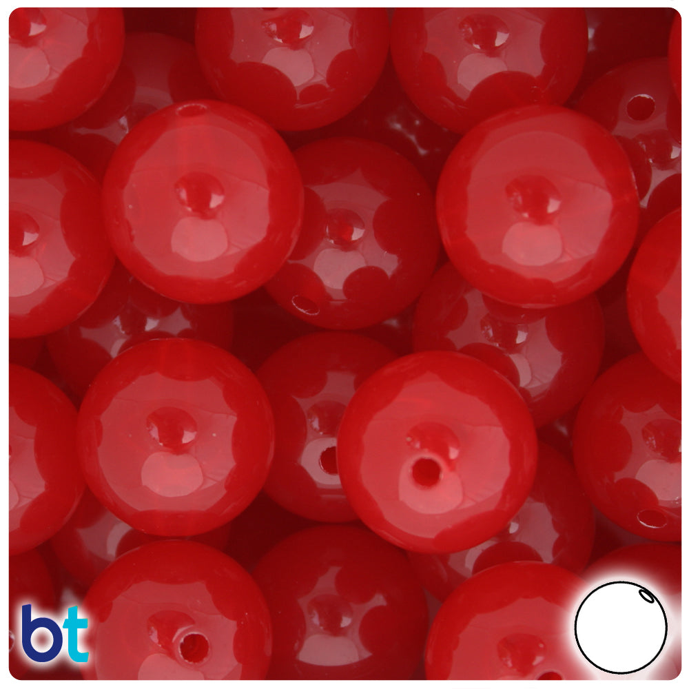 Mixed Opaque 20mm Round Plastic Beads (75pcs)