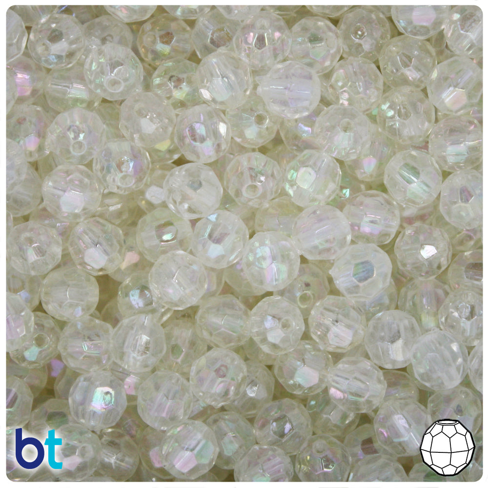  BeadTin Mint Transparent 6mm Faceted Round Plastic Craft Beads  (600pcs) : Arts, Crafts & Sewing