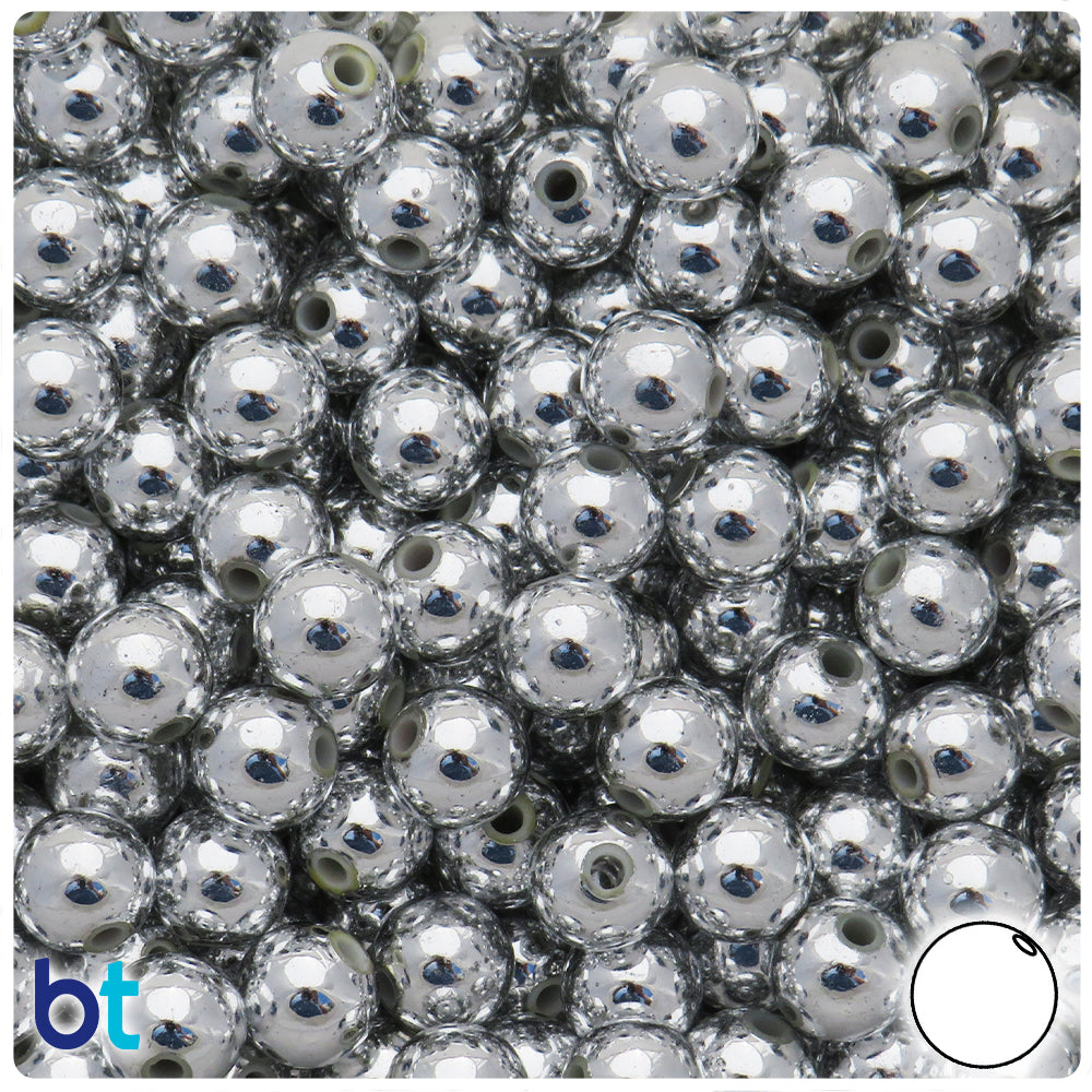 BeadTin Bronze Metallic 20mm Round Plastic Beads (10pcs)