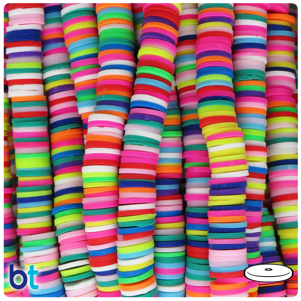 Wholesale 4Strands 2 Colors Handmade Polymer Clay Beads Strands