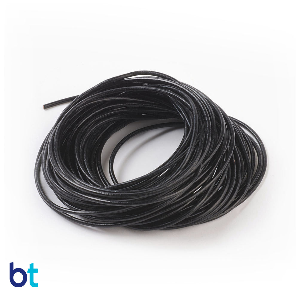 Black 2mm Round Elastic Cord (45m)