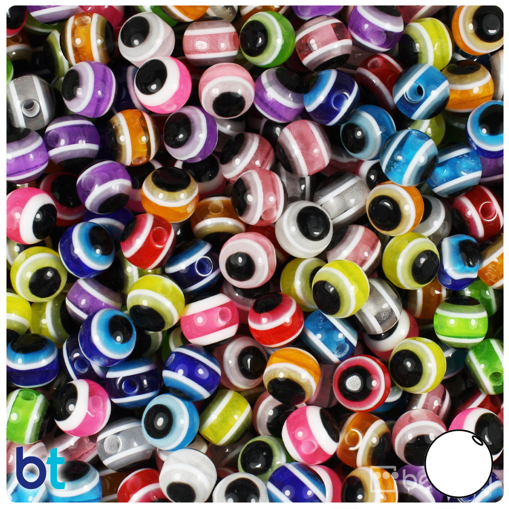 Opaque Mix 6mm Round Plastic Beads (500pcs)