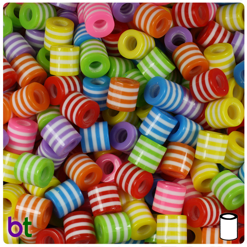 Mix Stripe Resin Beads Round Shape Spacer Beads Rainbow - Temu