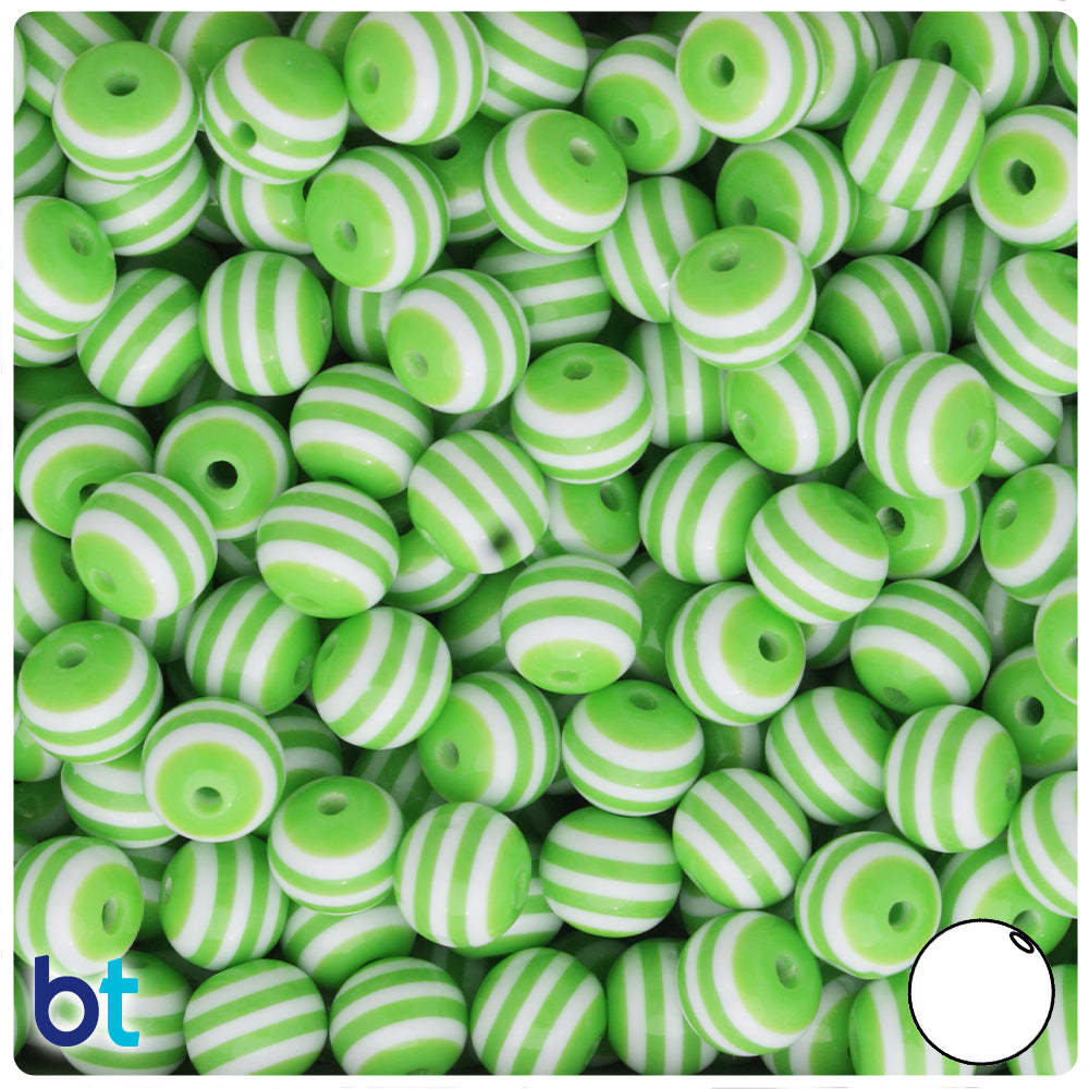 10mm Striped Roller Resin Beads, cylinder shape, mixed color, small size  beads - 80 pc set