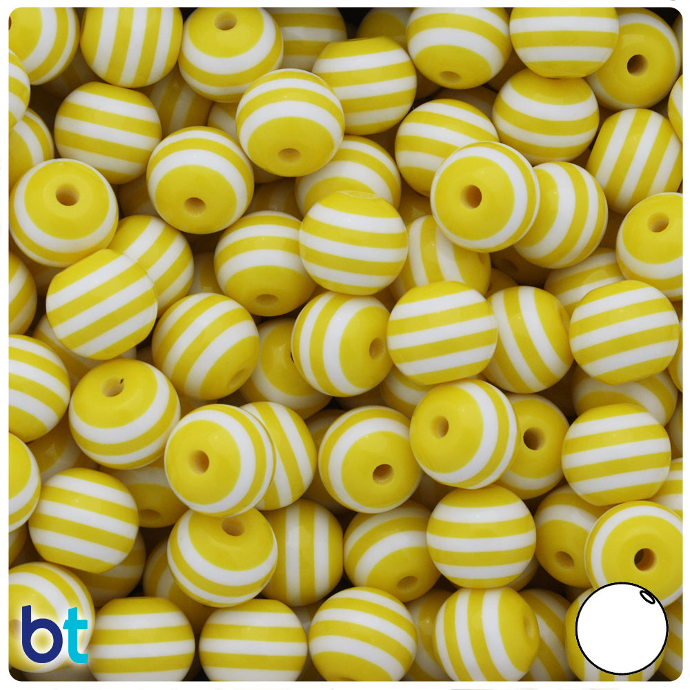 12 mm Yellow Resin Beads