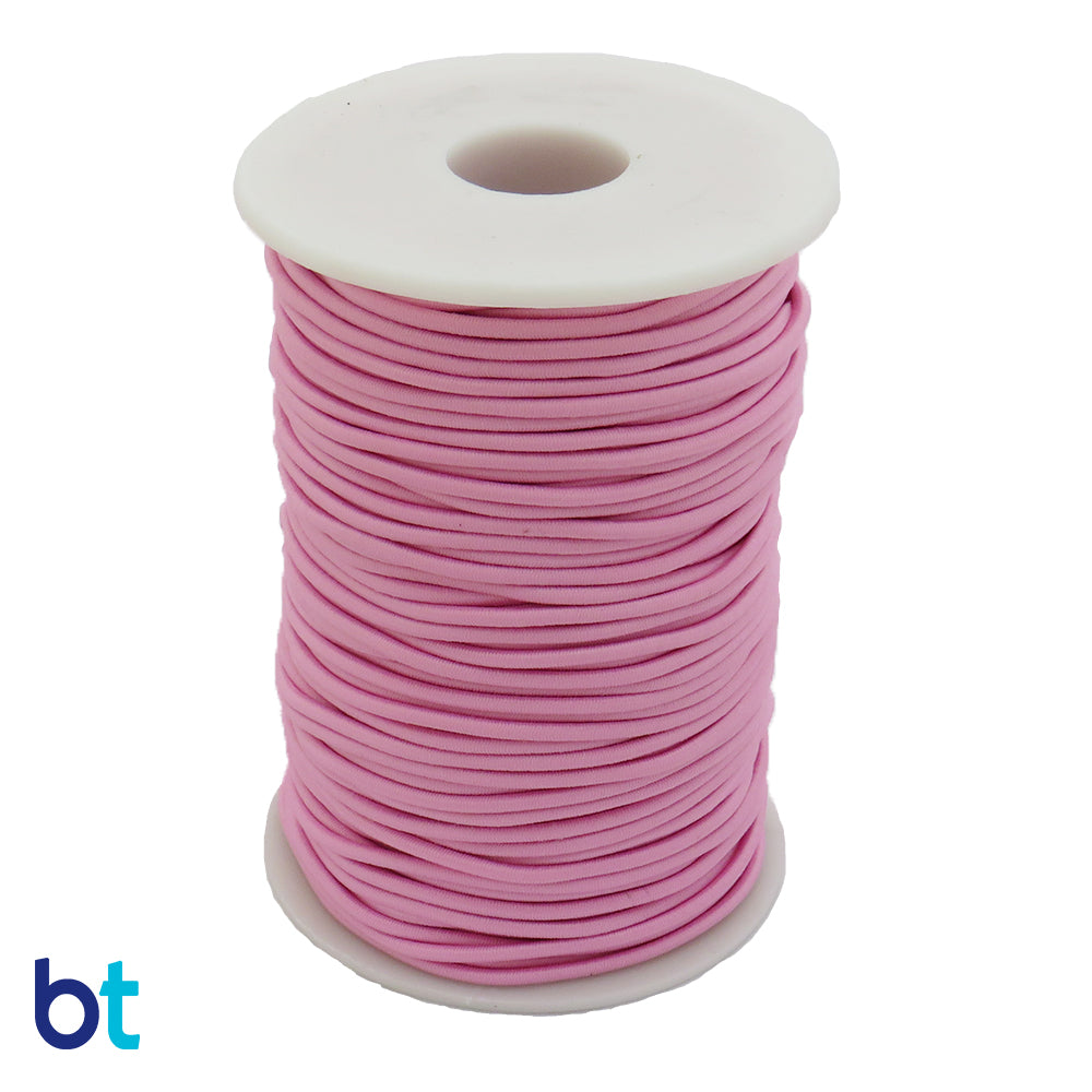 Elastic Cord 2mm - Metallic Pink Round Stretch Elastic Drawcord Rope Cord (  1 , 5 or 10 Yards )