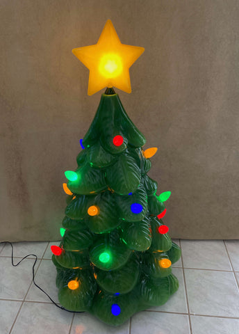 Walmart Blowmold C9 Christmas Tree Illuminated Lit Up