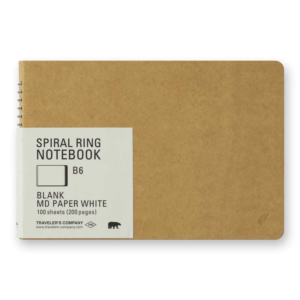 Traveler's Company - Spiral Ring Notebook - Blank DW Kraft Paper - B6