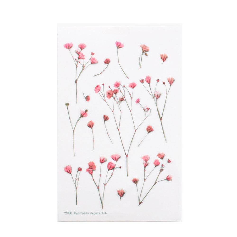 China Pink Pressed Flower Sticker