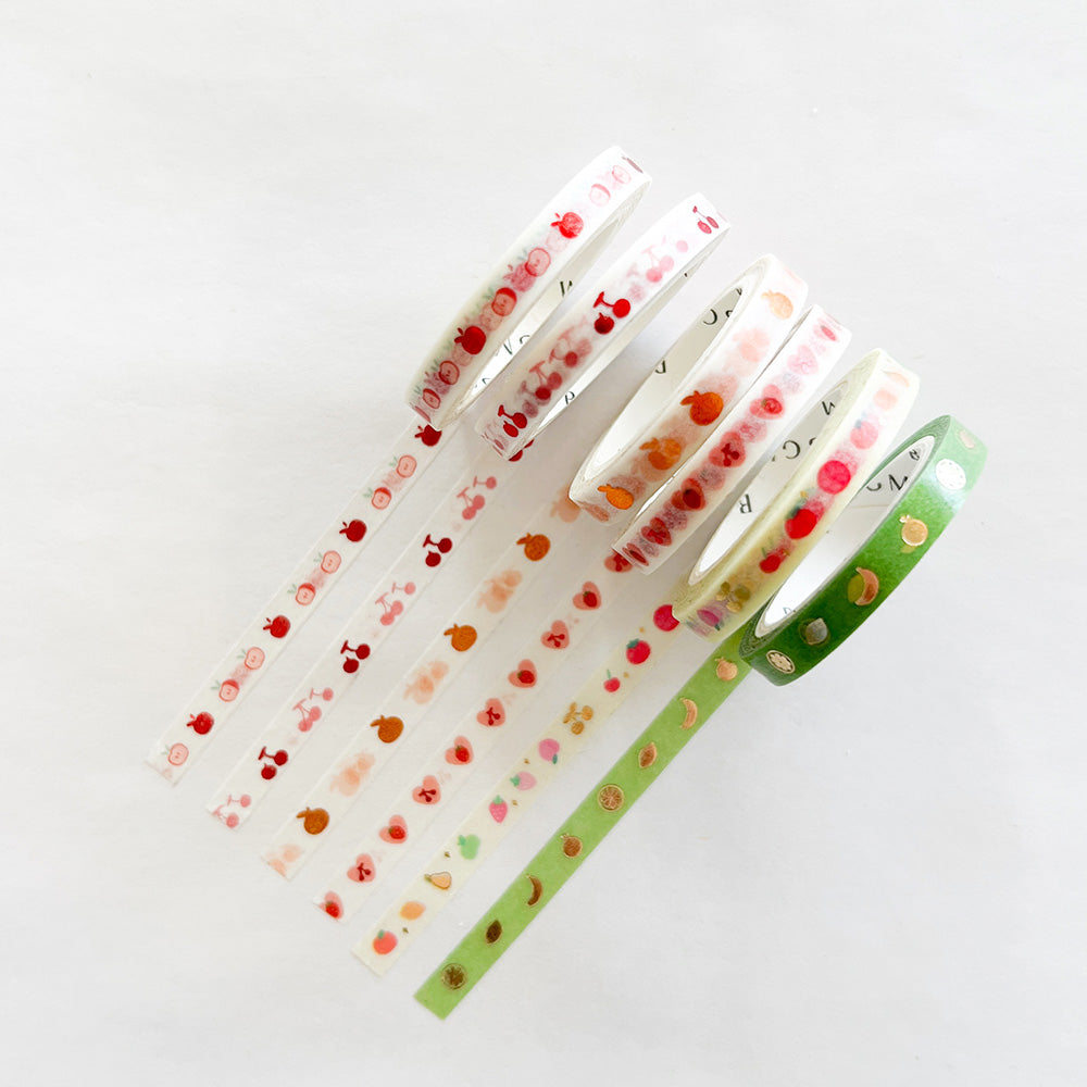 Red,Blue, Beige and Green Stripes - Skinny Washi tape – Planything