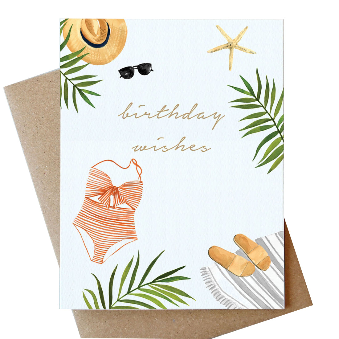 Beach Birthday Wishes Card M Lovewell