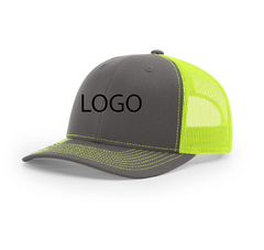 Richardson Charcoal/Neon Yellow Mesh Split Trucker Hat