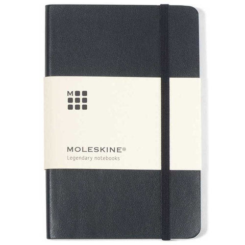 Debossed Moleskine Black Soft Cover Ruled Pocket Notebook (3.5" x 5.5")