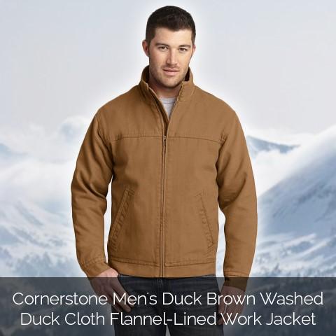 Shop the Cornerstone Washed Duck Cloth Flannel-Lined Work Jacket from Merchology