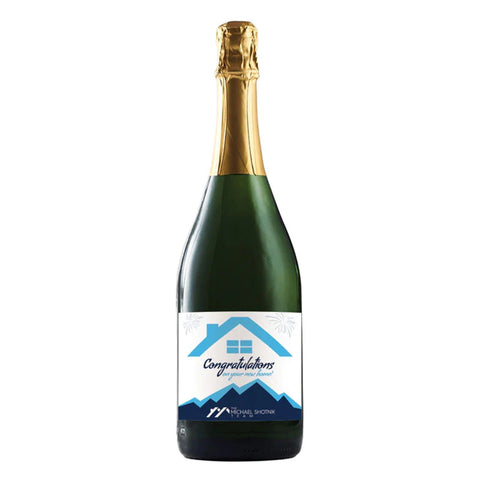 Custom A+ Wines Green Labeled CA Champagne Sparkling Wine with Full Color Custom Label