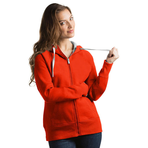 Custom Antigua Women's Sunset Orange Victory Hoodie