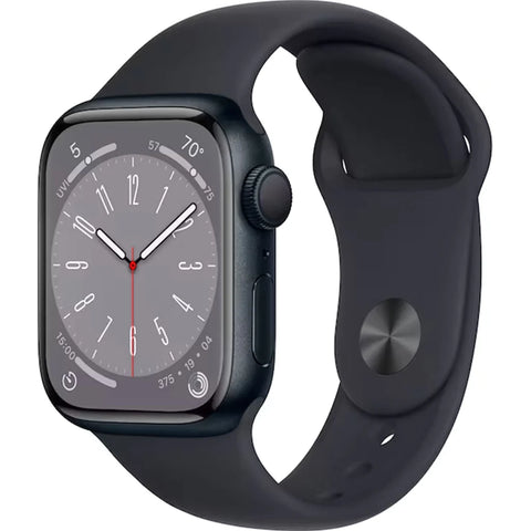 Custom Apple Watch Series 8 GPS 41mm Midnight Aluminum Case with Midnight Sport Band