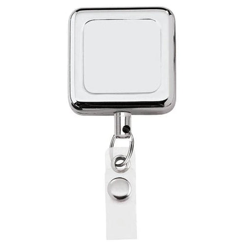 Corporate BIC Silver Square Metal Retractable Badge Holder