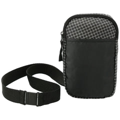 Branded Bullet Black Grid Lanyard Crossbody Phone Pouch